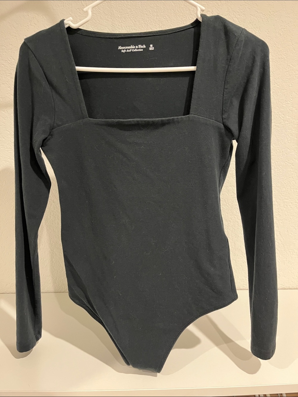 Abercrombie & Fitch Black Square Neck Long Sleeve Bodysuit
